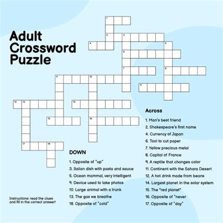 Free Printable Crossword Puzzles Adult Easter James Crossword Puzzles