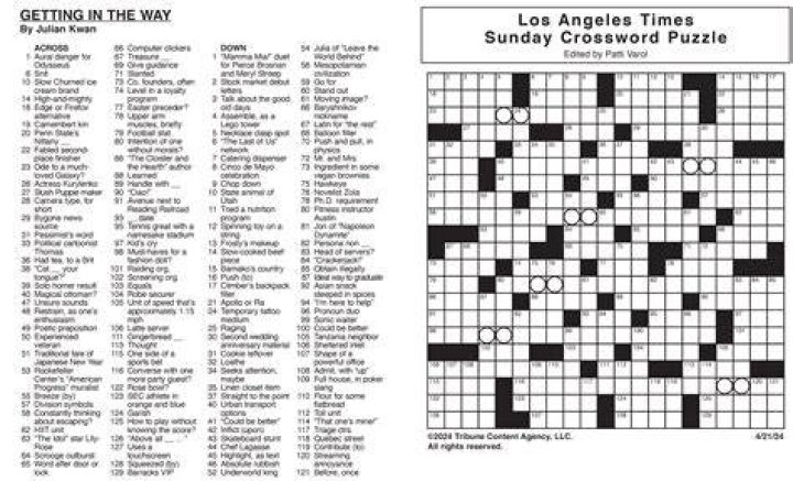 LA Times Crossword 15 Jan 23, Sunday Knowledge and brain activity