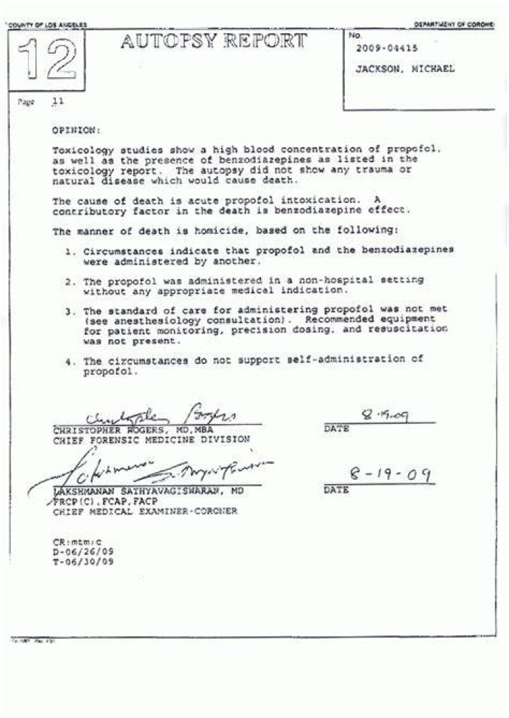 Michael Jackson Autopsy Report: Uncovering The Mystery