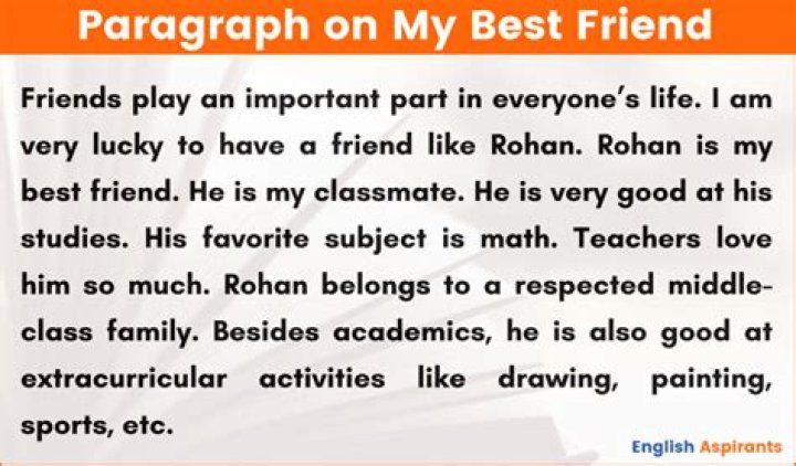 My Best Friend Paragraph for class 7, 6, 5, 8, 9, 10 and all